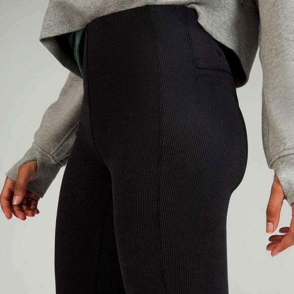 Lululemon Brushed Softstreme Ribbed Zip Flared Pant 32.5". $148 - Picture 9 of 16